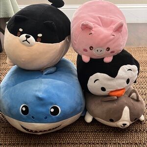 Cuddly Plush Animal Collection - Black, Pink, Blue, Brown